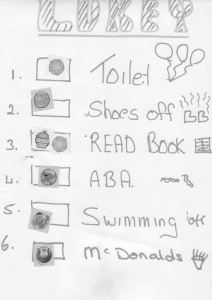 hand written schedule